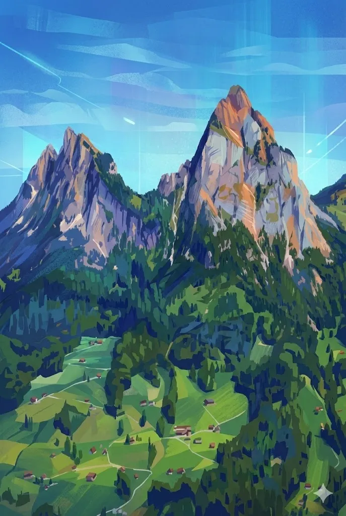 Grosser and Kleiner Mythen mountain range in Canton Schwyz, Switzerland